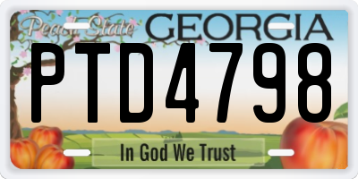 GA license plate PTD4798