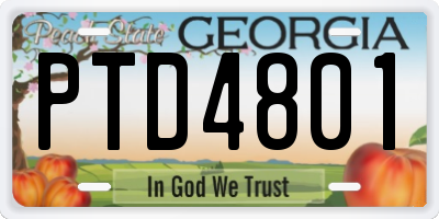 GA license plate PTD4801