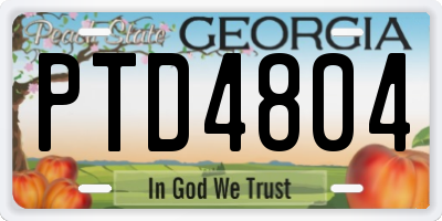 GA license plate PTD4804
