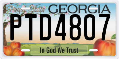 GA license plate PTD4807