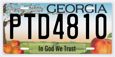 GA license plate PTD4810