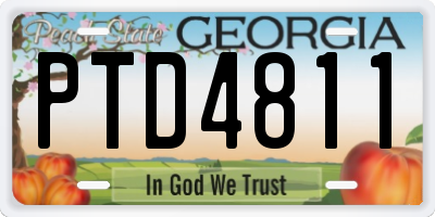 GA license plate PTD4811