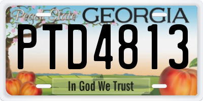 GA license plate PTD4813