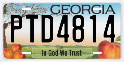 GA license plate PTD4814