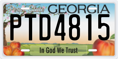 GA license plate PTD4815