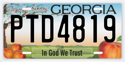 GA license plate PTD4819