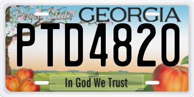 GA license plate PTD4820