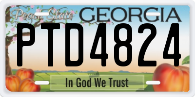 GA license plate PTD4824