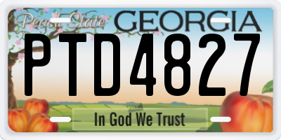 GA license plate PTD4827