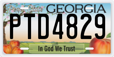 GA license plate PTD4829