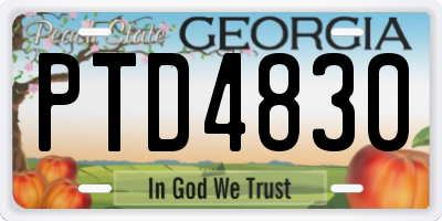 GA license plate PTD4830