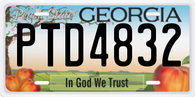GA license plate PTD4832