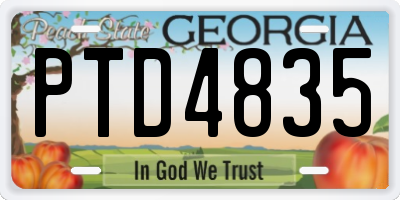 GA license plate PTD4835