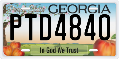 GA license plate PTD4840