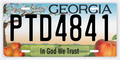 GA license plate PTD4841