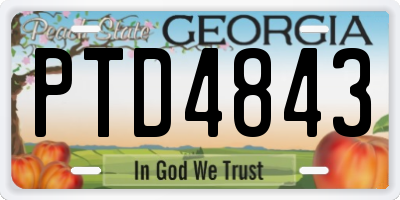 GA license plate PTD4843