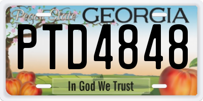 GA license plate PTD4848