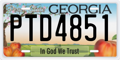 GA license plate PTD4851