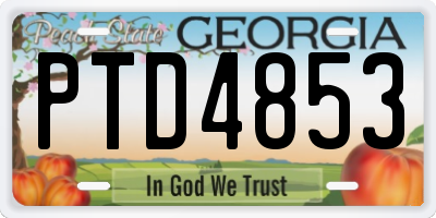 GA license plate PTD4853