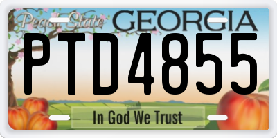 GA license plate PTD4855
