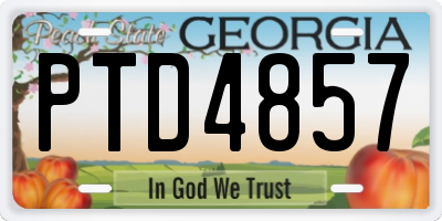 GA license plate PTD4857