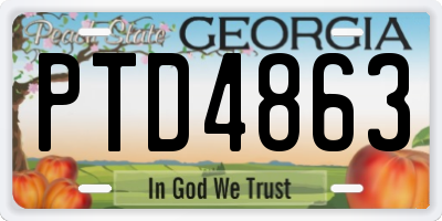 GA license plate PTD4863