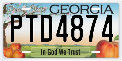 GA license plate PTD4874