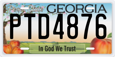 GA license plate PTD4876
