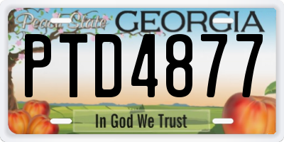 GA license plate PTD4877
