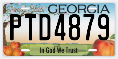 GA license plate PTD4879