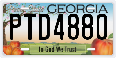 GA license plate PTD4880