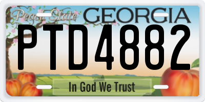 GA license plate PTD4882