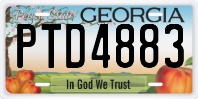 GA license plate PTD4883