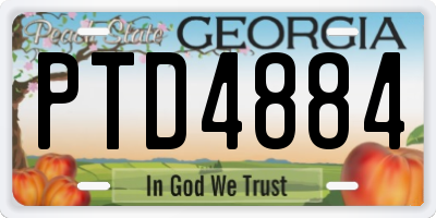 GA license plate PTD4884
