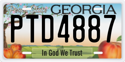 GA license plate PTD4887