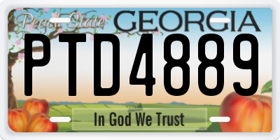 GA license plate PTD4889