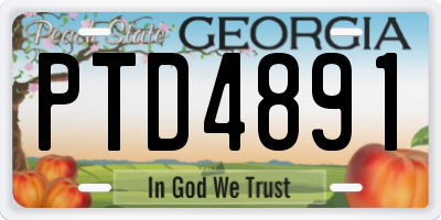 GA license plate PTD4891