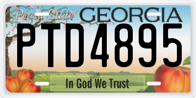 GA license plate PTD4895