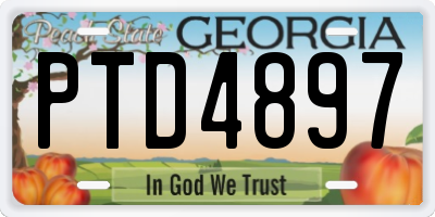GA license plate PTD4897