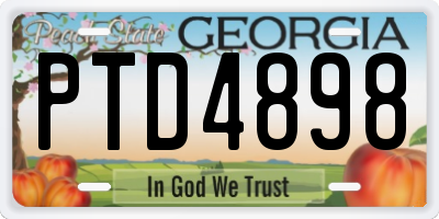 GA license plate PTD4898