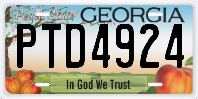 GA license plate PTD4924