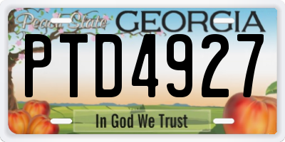 GA license plate PTD4927