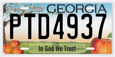 GA license plate PTD4937