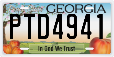GA license plate PTD4941