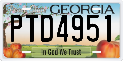 GA license plate PTD4951