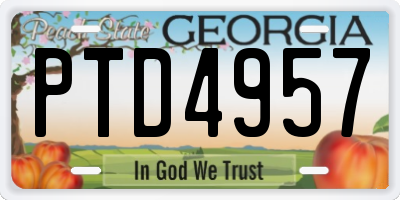 GA license plate PTD4957