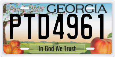 GA license plate PTD4961