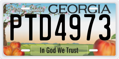 GA license plate PTD4973