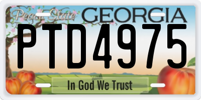 GA license plate PTD4975