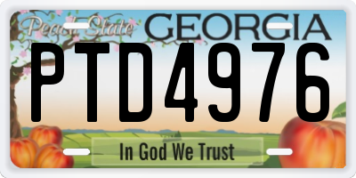 GA license plate PTD4976